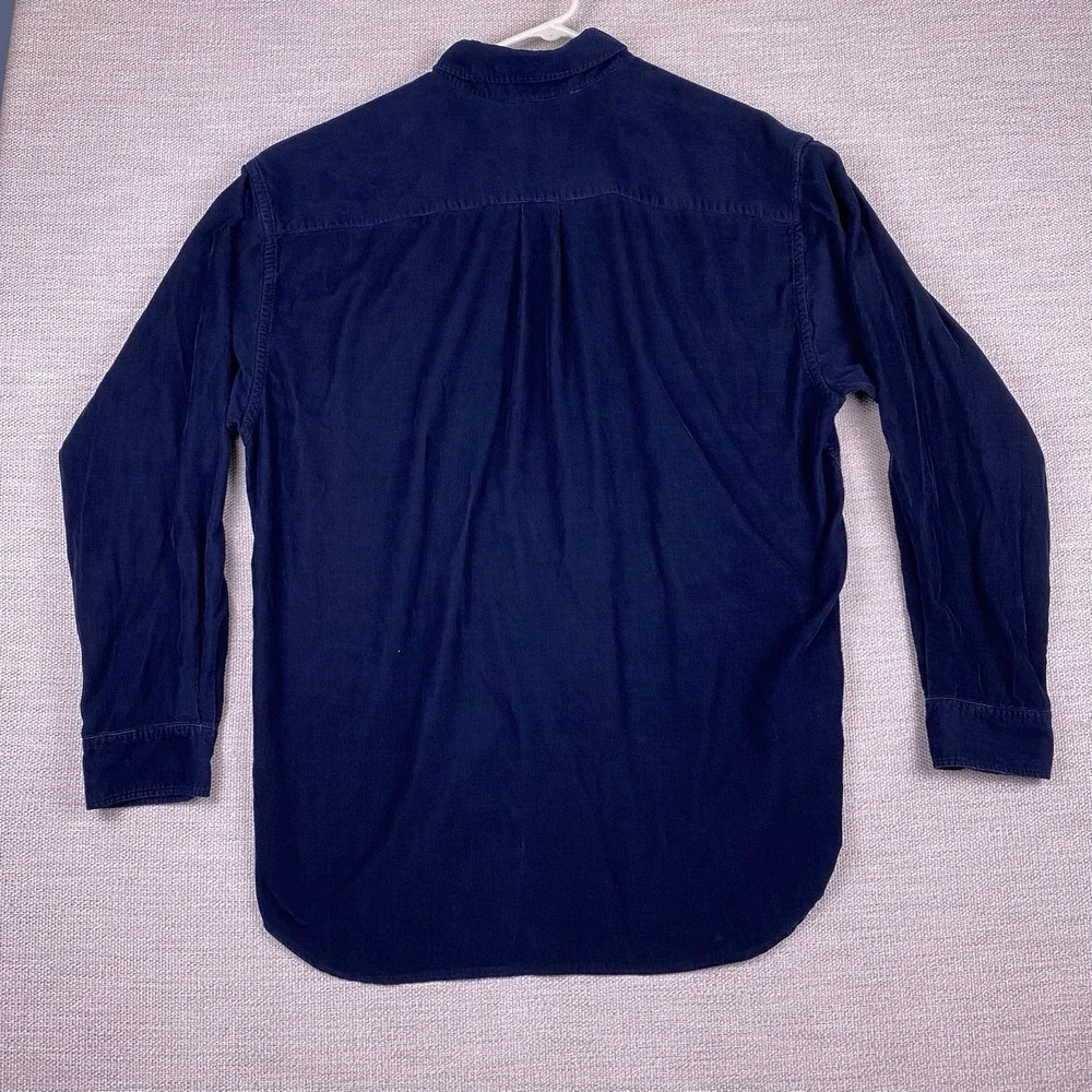 Y2K Banana Republic Shirt XL Mens L/S Button Down Corduroy Dark Navy VGUC